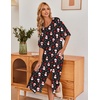 image:imageEkouaer Long Nightgowns for Women Short Sleeve Night Gowns with PocketsChristmas Black Snowman