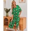 image:imageEkouaer Long Nightgowns for Women Short Sleeve Night Gowns with PocketsChristmas Green Snowman