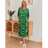 image:imageEkouaer Long Nightgowns for Women Short Sleeve Night Gowns with PocketsChristmas Green Snowman