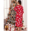 image:imageEkouaer Long Nightgowns for Women Short Sleeve Night Gowns with PocketsChristmas Red Snowman
