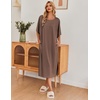 image:imageEkouaer Long Nightgowns for Women Short Sleeve Night Gowns with PocketsCoffee