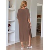 image:imageEkouaer Long Nightgowns for Women Short Sleeve Night Gowns with PocketsCoffee