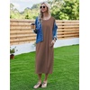 image:imageEkouaer Long Nightgowns for Women Short Sleeve Night Gowns with PocketsCoffee