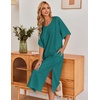 image:imageEkouaer Long Nightgowns for Women Short Sleeve Night Gowns with PocketsDark Green