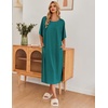 image:imageEkouaer Long Nightgowns for Women Short Sleeve Night Gowns with PocketsDark Green
