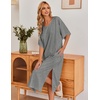 image:imageEkouaer Long Nightgowns for Women Short Sleeve Night Gowns with PocketsDark Grey