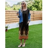 image:imageEkouaer Long Nightgowns for Women Short Sleeve Night Gowns with PocketsFeather Black