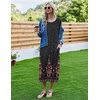 image:imageEkouaer Long Nightgowns for Women Short Sleeve Night Gowns with PocketsFloral Black