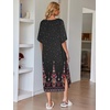image:imageEkouaer Long Nightgowns for Women Short Sleeve Night Gowns with PocketsFloral Black