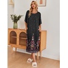 image:imageEkouaer Long Nightgowns for Women Short Sleeve Night Gowns with PocketsFloral Black