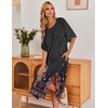 image:imageEkouaer Long Nightgowns for Women Short Sleeve Night Gowns with PocketsFloral Black
