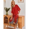 image:imageEkouaer Long Nightgowns for Women Short Sleeve Night Gowns with PocketsFloral Red