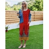image:imageEkouaer Long Nightgowns for Women Short Sleeve Night Gowns with PocketsFloral Red