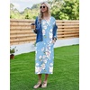 image:imageEkouaer Long Nightgowns for Women Short Sleeve Night Gowns with PocketsFlower Blue
