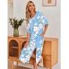 image:imageEkouaer Long Nightgowns for Women Short Sleeve Night Gowns with PocketsFlower Blue