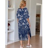 image:imageEkouaer Long Nightgowns for Women Short Sleeve Night Gowns with PocketsFlower Navy
