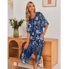 image:imageEkouaer Long Nightgowns for Women Short Sleeve Night Gowns with PocketsFlower Navy
