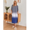 image:imageEkouaer Long Nightgowns for Women Short Sleeve Night Gowns with PocketsGradients Grey
