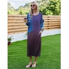 image:imageEkouaer Long Nightgowns for Women Short Sleeve Night Gowns with PocketsGradients Purple