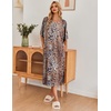 image:imageEkouaer Long Nightgowns for Women Short Sleeve Night Gowns with PocketsLeopard