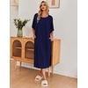 image:imageEkouaer Long Nightgowns for Women Short Sleeve Night Gowns with PocketsNavy Blue