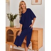 image:imageEkouaer Long Nightgowns for Women Short Sleeve Night Gowns with PocketsNavy Blue