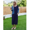 image:imageEkouaer Long Nightgowns for Women Short Sleeve Night Gowns with PocketsNavy Blue