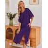 image:imageEkouaer Long Nightgowns for Women Short Sleeve Night Gowns with PocketsPurple