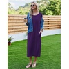 image:imageEkouaer Long Nightgowns for Women Short Sleeve Night Gowns with PocketsPurple