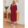 image:imageEkouaer Long Nightgowns for Women Short Sleeve Night Gowns with PocketsWine Red