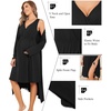 image:imageEkouaer Maternity Nursing Gown and Robe Set Labor Delivery NightgownsBlack