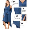image:imageEkouaer Maternity Nursing Gown and Robe Set Labor Delivery NightgownsBlue