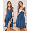 image:imageEkouaer Maternity Nursing Gown and Robe Set Labor Delivery NightgownsBlue