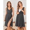 image:imageEkouaer Maternity Nursing Gown and Robe Set Labor Delivery NightgownsDarkgrey