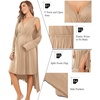 image:imageEkouaer Maternity Nursing Gown and Robe Set Labor Delivery NightgownsKhaki
