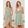 image:imageEkouaer Maternity Nursing Gown and Robe Set Labor Delivery NightgownsLight Green Leopard