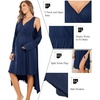 image:imageEkouaer Maternity Nursing Gown and Robe Set Labor Delivery NightgownsNavy Blue