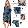 image:imageEkouaer Maternity Nursing Gown and Robe Set Labor Delivery NightgownsNavy Blue Leaf