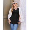 image:imageEkouaer Maternity Shirts 3 Packs Summer Pregnancy Clothes Tops for WorkBlackGreyWhite