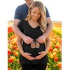 image:imageEkouaer Maternity Shirts 3 Packs Summer Pregnancy Clothes Tops for WorkBlackLake BlueLake Green