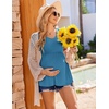 image:imageEkouaer Maternity Shirts 3 Packs Summer Pregnancy Clothes Tops for WorkBlackLake BlueLake Green