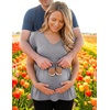 image:imageEkouaer Maternity Shirts 3 Packs Summer Pregnancy Clothes Tops for WorkBlackNavy BlueGrey