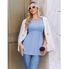 image:imageEkouaer Maternity Shirts 3 Packs Summer Pregnancy Clothes Tops for WorkLight BlueLight GreenGrey Stripe