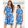 image:imageEkouaer Moo Moos for Women Button House Dresses for Women with Pocket MumuBlue Flower