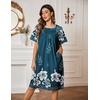 image:imageEkouaer Moo Moos for Women Button House Dresses for Women with Pocket MumuBlue Green Flower