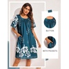 image:imageEkouaer Moo Moos for Women Button House Dresses for Women with Pocket MumuBlue Green Flower