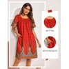 image:imageEkouaer Moo Moos for Women Button House Dresses for Women with Pocket MumuRed Boho
