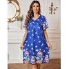 image:imageEkouaer Moo Moos for Women Floral Print House Dress with Pockets NightgownBlue Flower