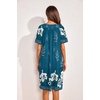 image:imageEkouaer Moo Moos for Women Floral Print House Dress with Pockets NightgownBlue Green