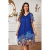 image:imageEkouaer Moo Moos for Women Floral Print House Dress with Pockets NightgownMandala Blue